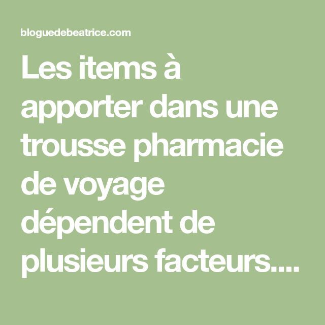Trousse à pharmacie vacances